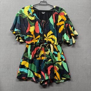 City Chic Off Shoulder Harlow Tropical Playsuit Resort Wear Romper Womens M/18